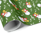 Trombone Snowman Musiknotens Pattern Geschenkpapier (Rolleneckpunkt)