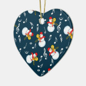 Trombone Snowman Musiknotens Pattern Keramik Ornament (Links)
