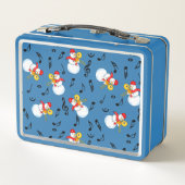Trombone Snowman Musiknotens Pattern Metall Brotdose (Rückseite)