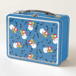 Trombone Snowman Musiknotens Pattern Metall Brotdose