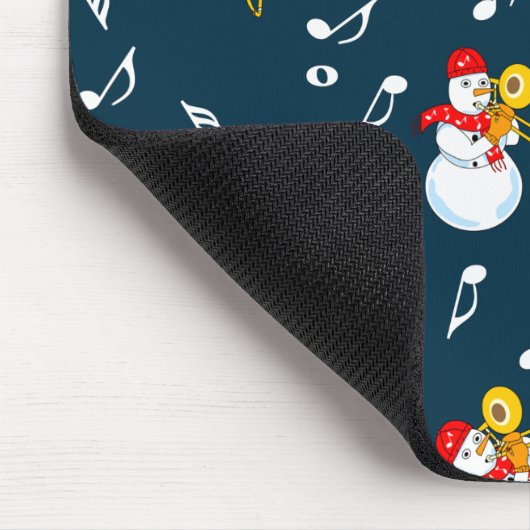 Trombone Snowman Musiknotens Pattern Mousepad (Ecke)