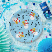 Trombone Snowman Musiknotens Pattern Pappteller (Party)
