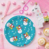 Trombone Snowman Musiknotens Pattern Pappteller (Party)
