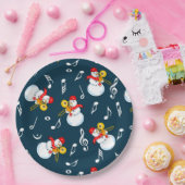 Trombone Snowman Musiknotens Pattern Pappteller (Party)