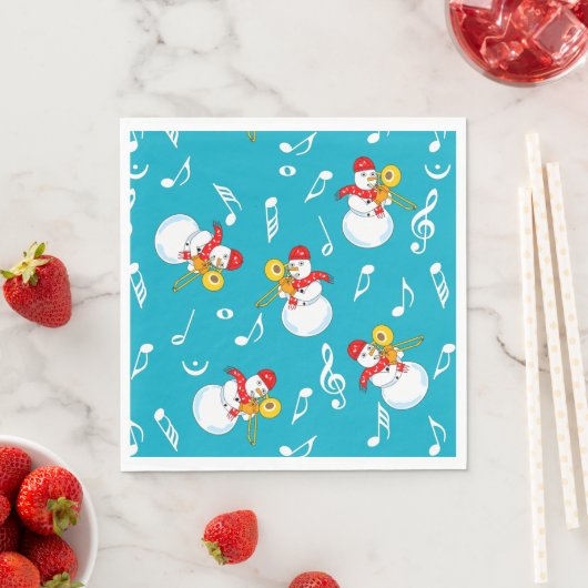 Trombone Snowman Musiknotens Pattern Serviette (Beispiel)
