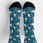Trombone Snowman Musiknotens Pattern Socken (Oben)
