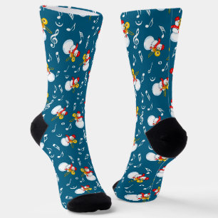 Trombone Snowman Musiknotens Pattern Socken