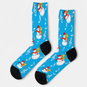 Trombone Snowman Musiknotens Pattern Socken (Linkes Detail)