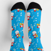 Trombone Snowman Musiknotens Pattern Socken (Oben)