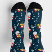 Trombone Snowman Musiknotens Pattern Socken (Oben)