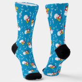 Trombone Snowman Musiknotens Pattern Socken (Gewinkelt)
