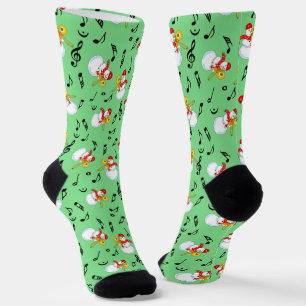 Trombone Snowman Musiknotens Pattern Socken