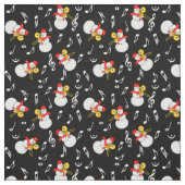 Trombone Snowman Musiknotens Pattern Stoff (Muster)