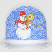Trombone Snowman Snow Globe Schneekugeln (Vorderseite)