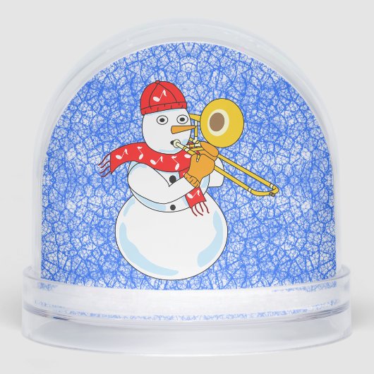Trombone Snowman Snow Globe Schneekugeln (Vorderseite)
