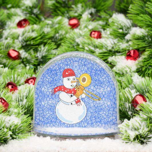Trombone Snowman Snow Globe Schneekugeln (Weihnachten)