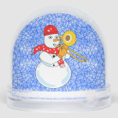 Trombone Snowman Snow Globe Schneekugeln (Rückseite)