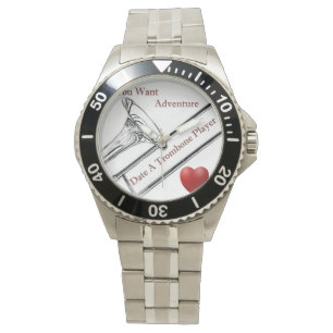 Trombone-Spieler-Musiker-Armbanduhr Armbanduhr
