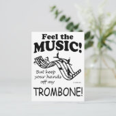 Trombone spürt die Musik Postkarte (Stehend Vorderseite)