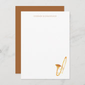 Trombone Stationery - Instrument Dankeschön Anmerk Mitteilungskarte (Vorne/Hinten)