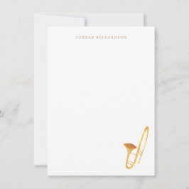 Trombone Stationery - Instrument Dankeschön Anmerk Mitteilungskarte