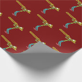 Trombone Stickman Geschenkpapier (Ecke)