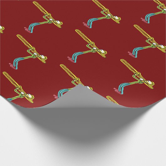 Trombone Stickman Geschenkpapier (Ecke)
