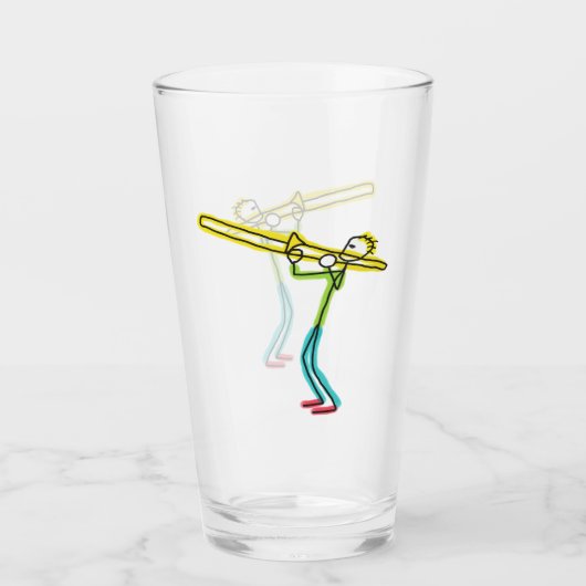 Trombone Stickman Glas (Vorderseite)