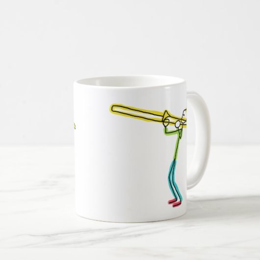 Trombone Stickman Kaffeetasse (VorderseiteRechts)