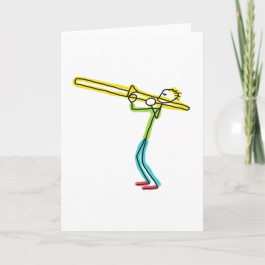Trombone Stickman Karte (Vorderseite)