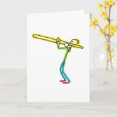 Trombone Stickman Karte (Gelbe Blume)