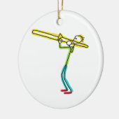 Trombone Stickman Keramik Ornament (Links)