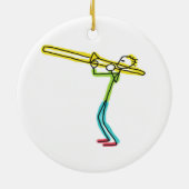 Trombone Stickman Keramik Ornament (Hinten)