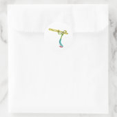 Trombone Stickman Runder Aufkleber (Tasche)