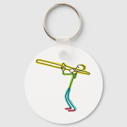 Trombone Stickman Schlüsselanhänger (Vorderseite)