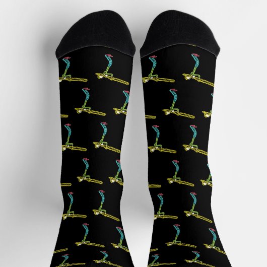 Trombone Stickman Socken (Oben)