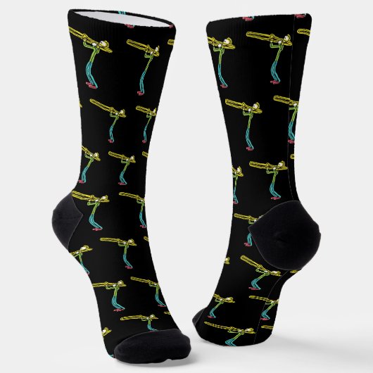 Trombone Stickman Socken (Gewinkelt)