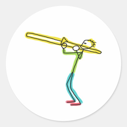 Trombone-Stockmann Runder Aufkleber (Vorderseite)
