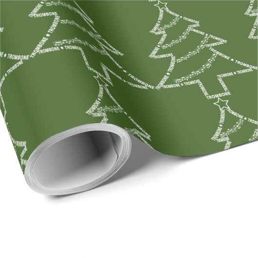 Trombone Text Weihnachtsbaum Geschenkpapier (Rolleneckpunkt)