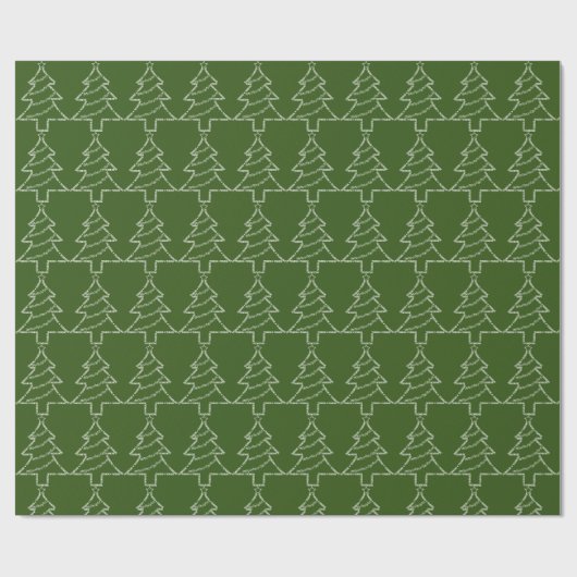 Trombone Text Weihnachtsbaum Geschenkpapier (Flach)