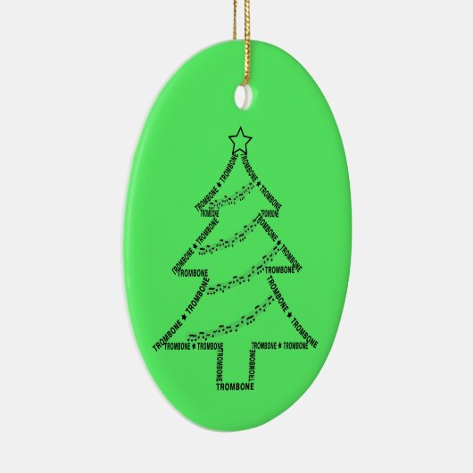 Trombone Text Weihnachtsbaum Keramik Ornament (Rechts)