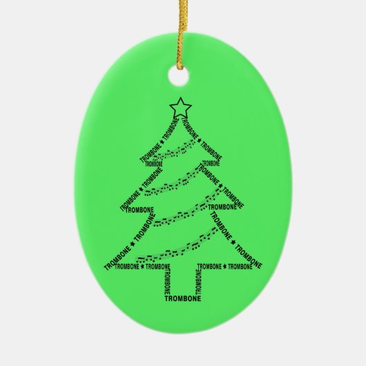 Trombone Text Weihnachtsbaum Keramik Ornament (Vorne)
