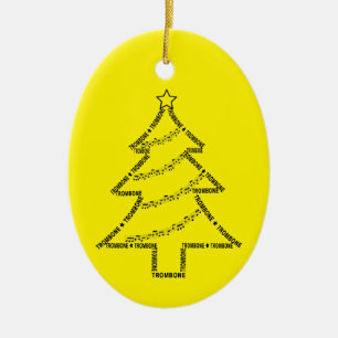Trombone Text Weihnachtsbaum Keramik Ornament