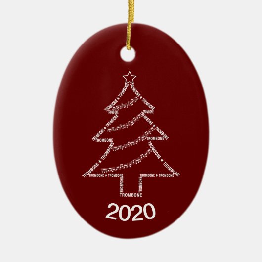 Trombone Text Weihnachtsbaum Keramik Ornament (Vorne)