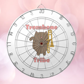 Trombone Tribe Braunes Kätzchen Katze Rosa Buchsta Dartscheibe
