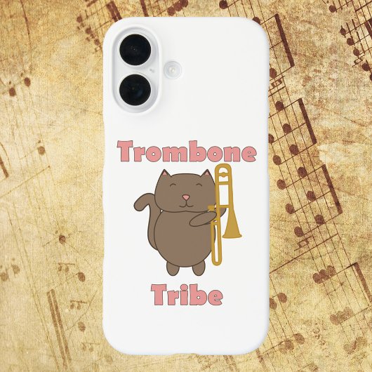 Trombone Tribe Cute Cat Musician Pink Case-Mate iPhone Hülle