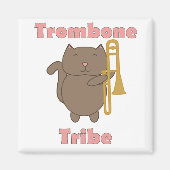 Trombone Tribe Funny Cat Pink Letters Magnet (Vorne)