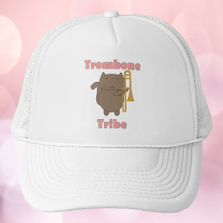 Trombone Tribe Kawaii Katze Rosa Buchstaben Truckerkappe