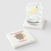 Trombone Tribe Kawaii Kitty Cat Pink Letters Steinuntersetzer (Seitenansicht)