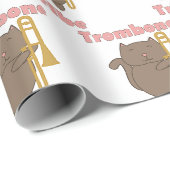 Trombone Tribe Süße Kätzchen Katze Rosa Geschenkpapier (Rolleneckpunkt)